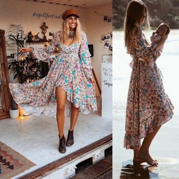 Sayulita Frill Gown Maxi Dress Musk Spell Designs - Picture 6 of 16